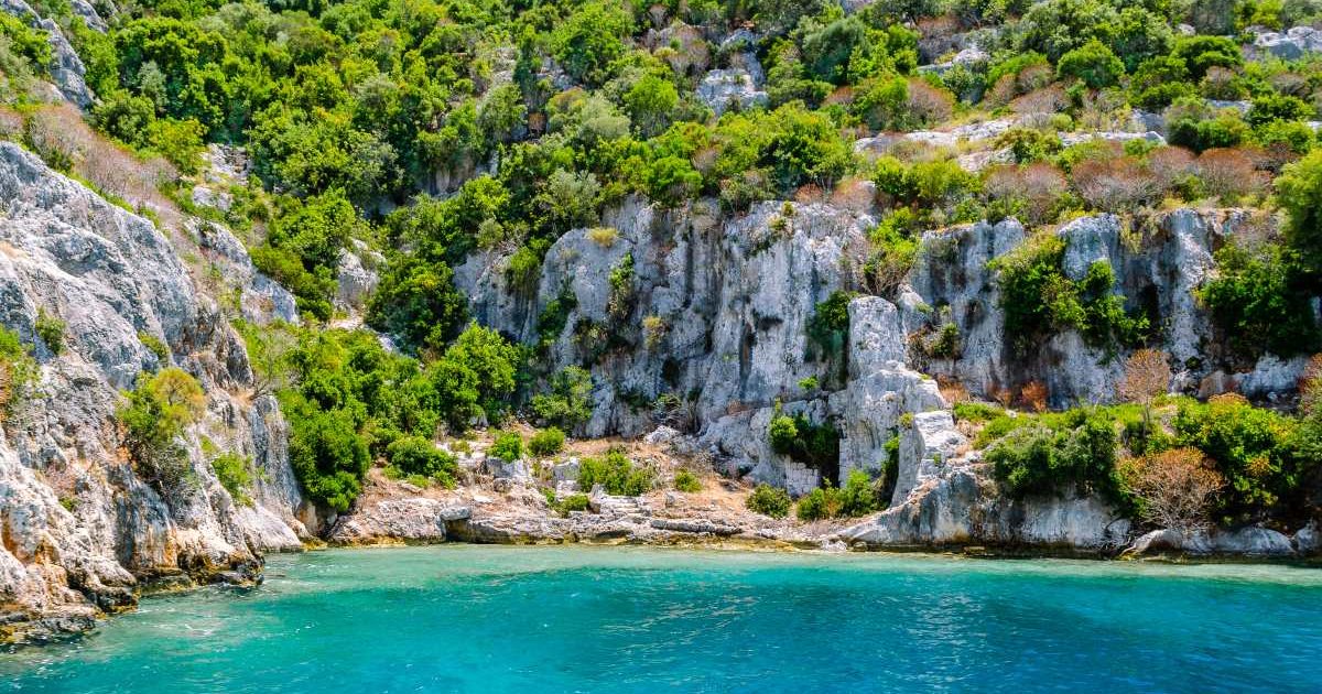 Destroyed and the ruins of the ancient sunken city of Kekova