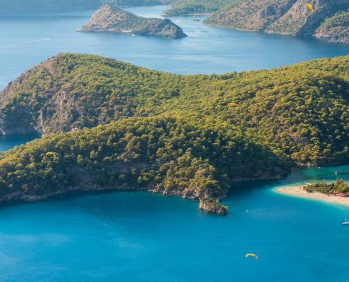 Oludeniz Lagoon In Sea Landscape View Of Beach