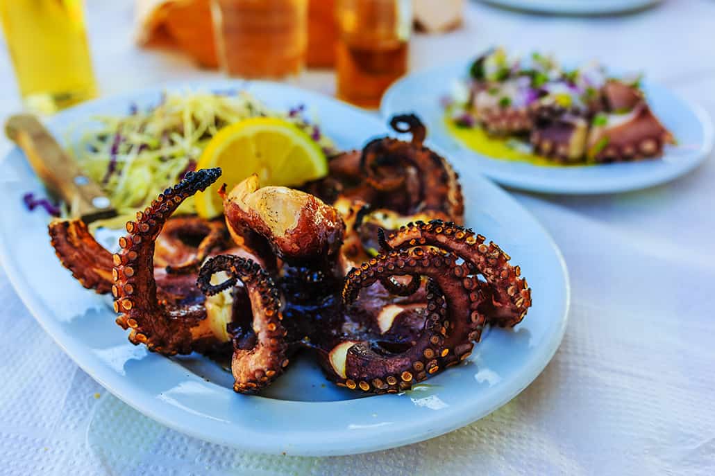 Grilled octopus, traditional Mediterranean dish